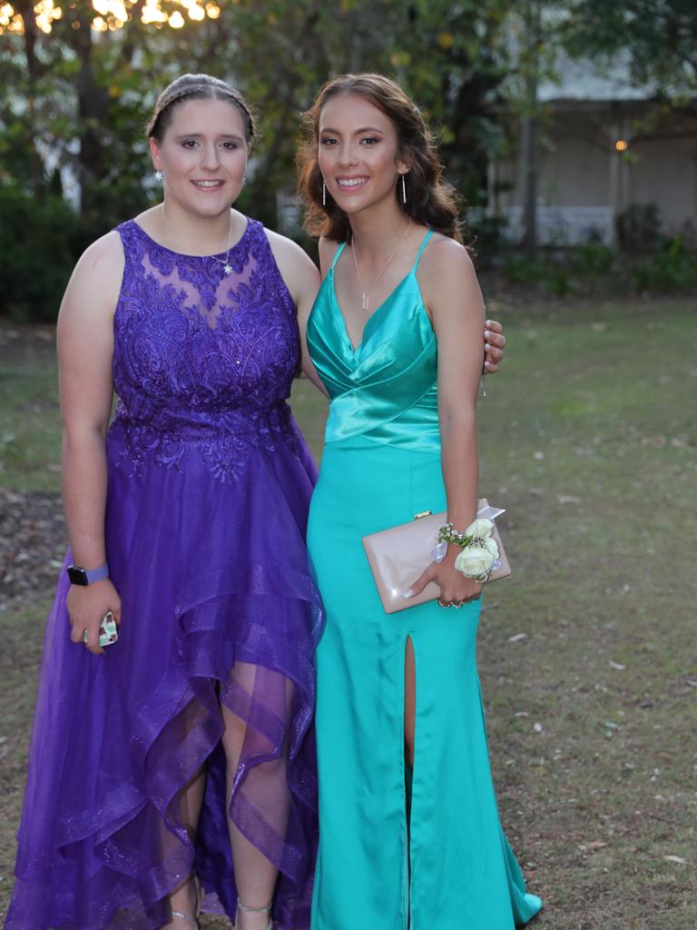 Tamborine Mountain College formal at Intercontinental Resort, Sanctuary Cove. April Reeves and Lily Berry. Picture Glenn Hampson