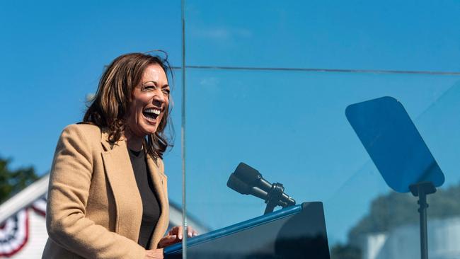 US Vice President and Democratic presidential candidate Kamala Harris speaks at a campaign event at the Throwback Brewery, in North Hampton, New Hampshire. Picture: AFP