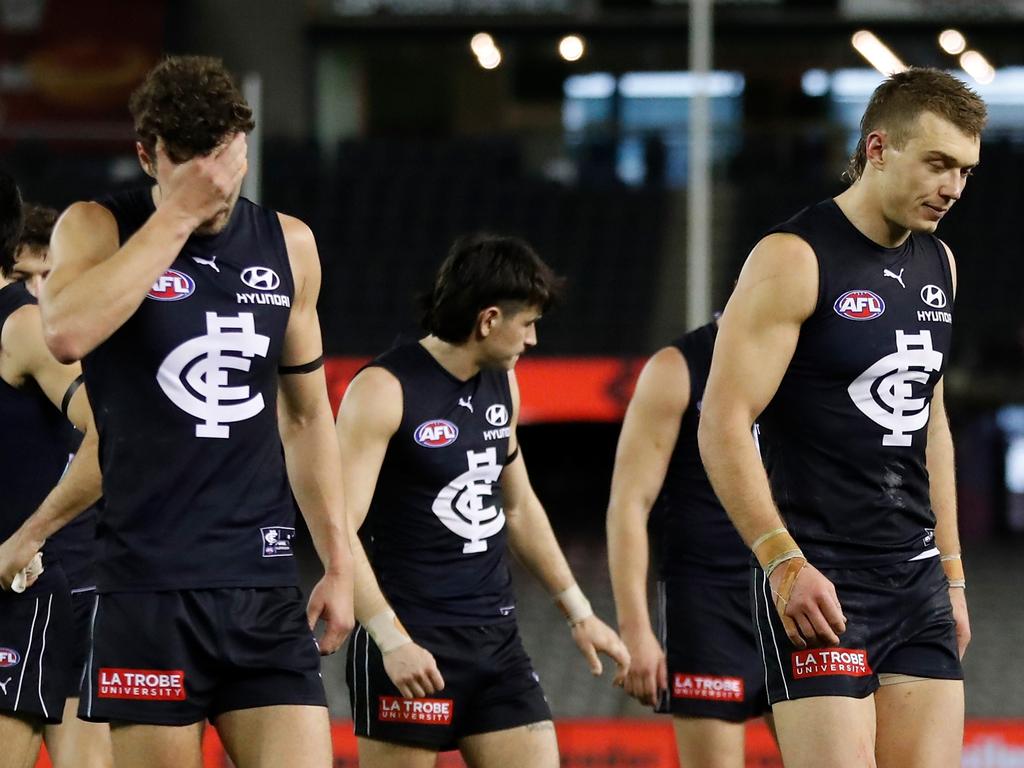 The Blues once again failed to qualify for the finals in 2021. Picture: Michael Willson / AFL Photos via Getty Images