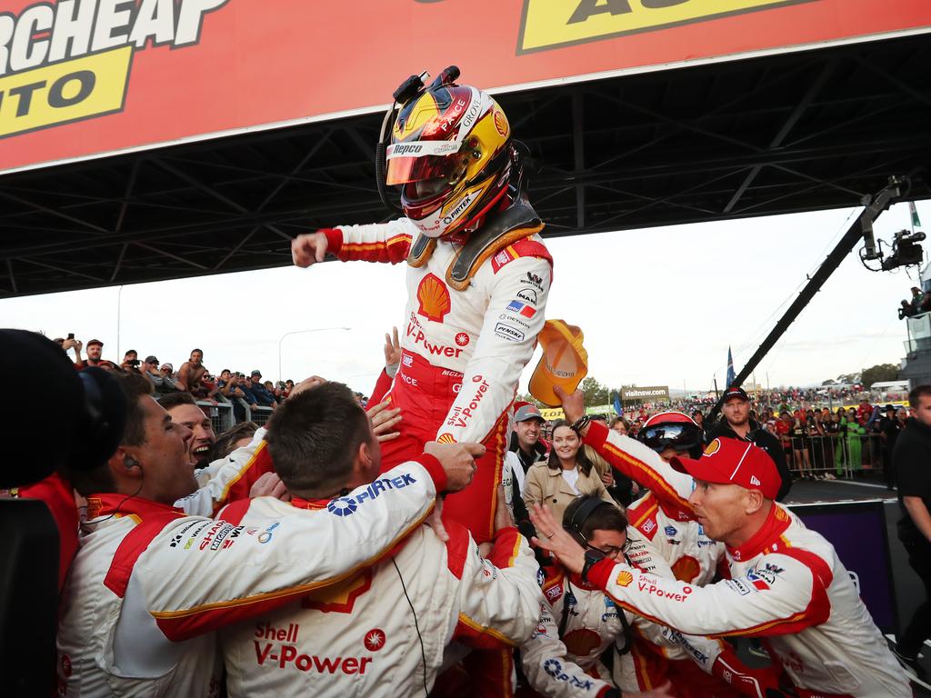 Scott McLaughlin celebrates. Picture Rohan Kelly