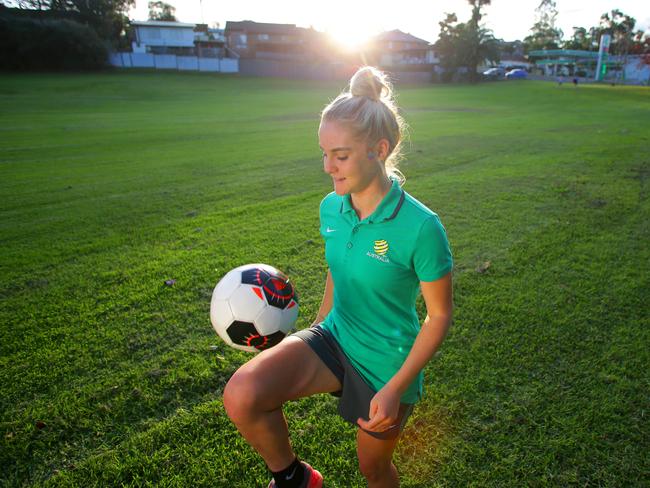 15-year-old Ellie Carpenter has represented Australia at under-16 and under-20 level. Picture: Phillip Rogers