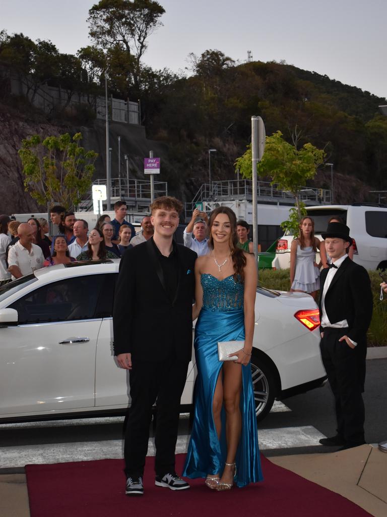 Magenta Tulk and Kai Grundy at the Proserpine State High School formal at Shute Harbour Marine Terminal on November 15, 2023. Photo: Zoe Devenport