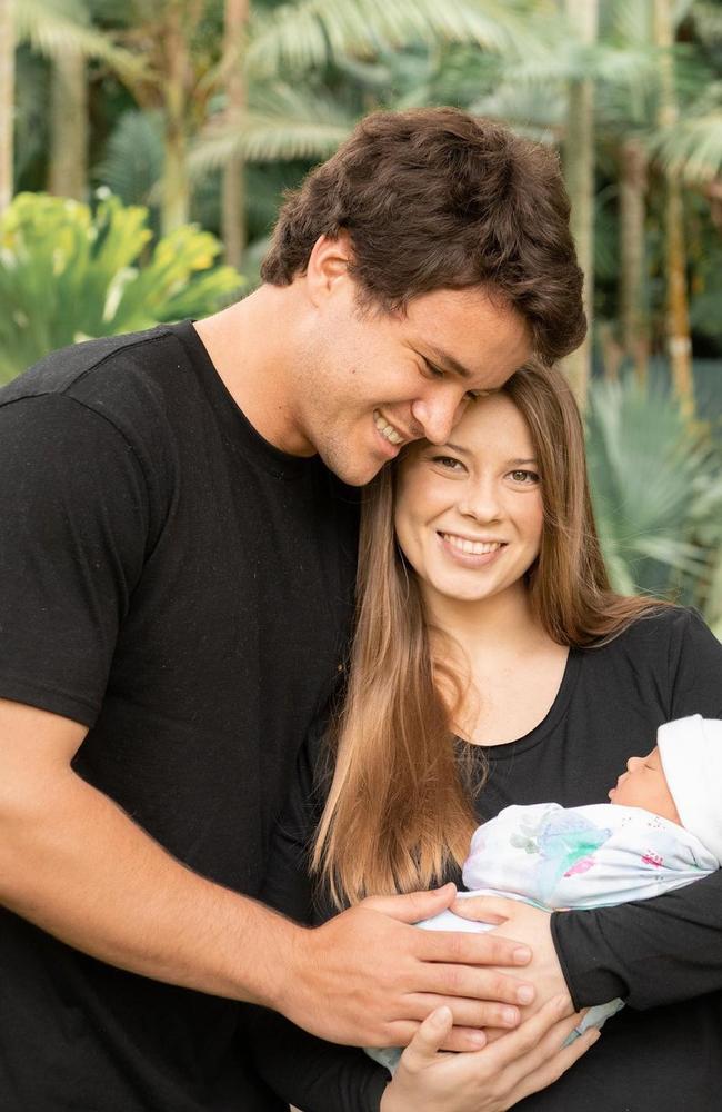 Bindi Irwin with her husband Chandler Powell and their daughter, Grace Warrior. Picture: Instagram