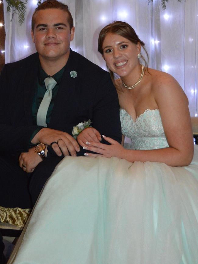 Ethan Forbes and Mackenzie Bygrave enjoy the Nanango State High School 2023 formal on the night of Friday September 8, 2023.