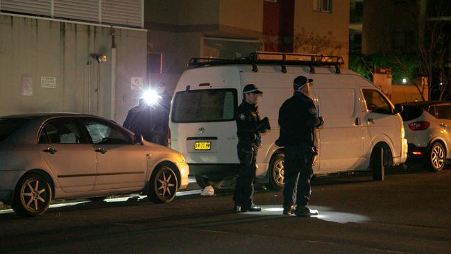 Forensic Investigation at a crime scene after a fatal shooting. Picture: Damian Hoffman