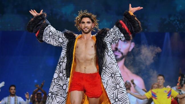 Jony Berry competes as Mr World Australia in the Philippines in 2019. Picture: Supplied