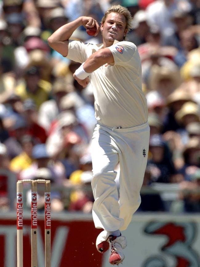 Shane Warne’s iconic delivery stride. Picture: Jody D'Arcy