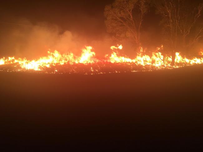 Shannon Coombs captured the fire on his Gracemere property.