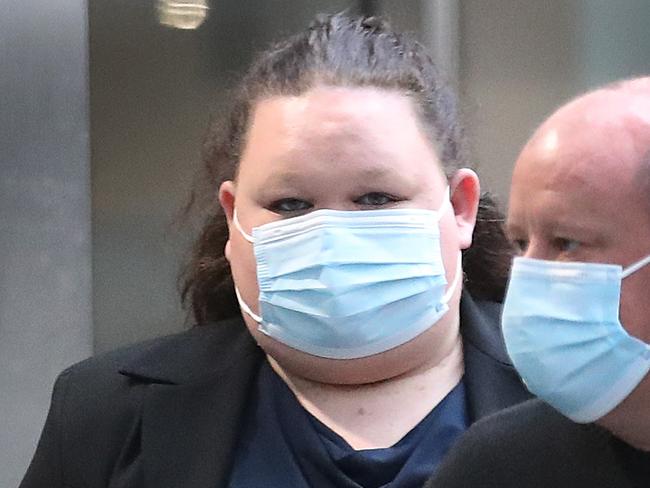 Makaela Bacon outside court in Melbourne. Picture: David Crosling