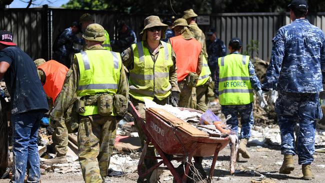 Flood victims have reportedly been taking their anger out on members of the ADF. Picture: NCA NewsWire/Dan Peled