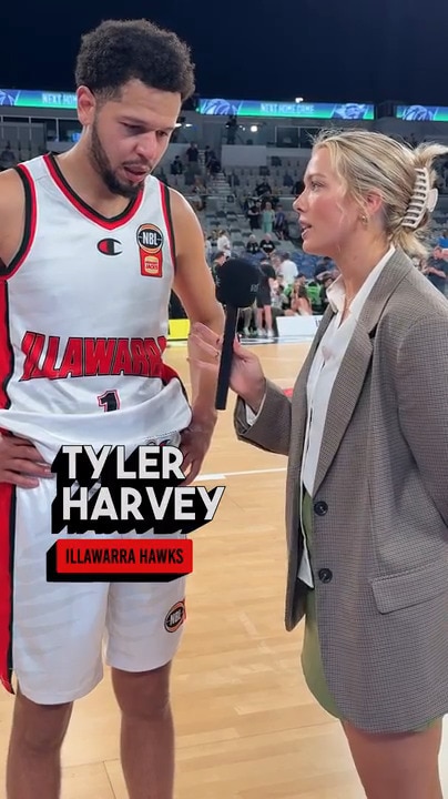 Tyler Harvey panics in court side interview