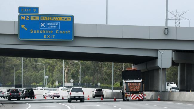 The scene of the police shooting on the Logan Motorway at Drewvale. Pics Tara Croser.