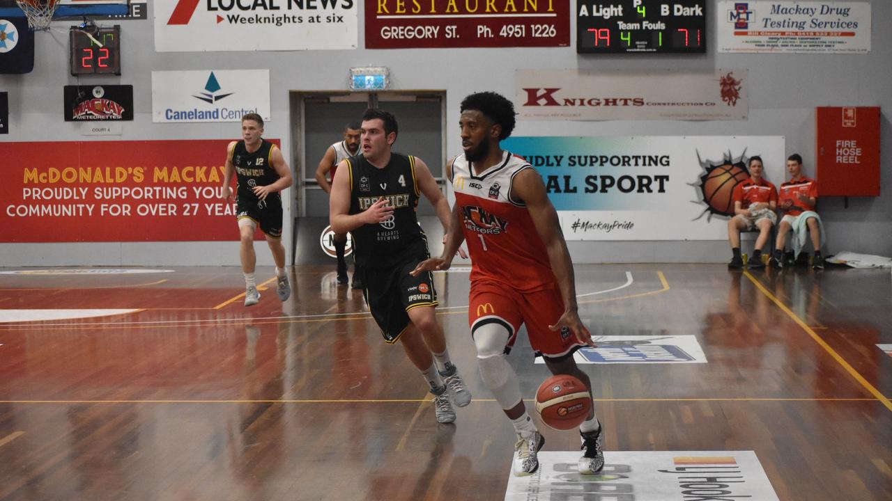 Jerron Jamerson for Mackay Meteors against Ipswich Force in the NBL1 North match, July 24 2021. Picture: Matthew Forrest