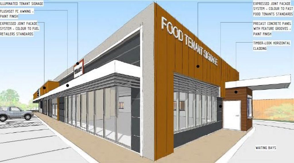 Design plans for the service station/fast food restaurant in Westbrook. Picture: Contributed