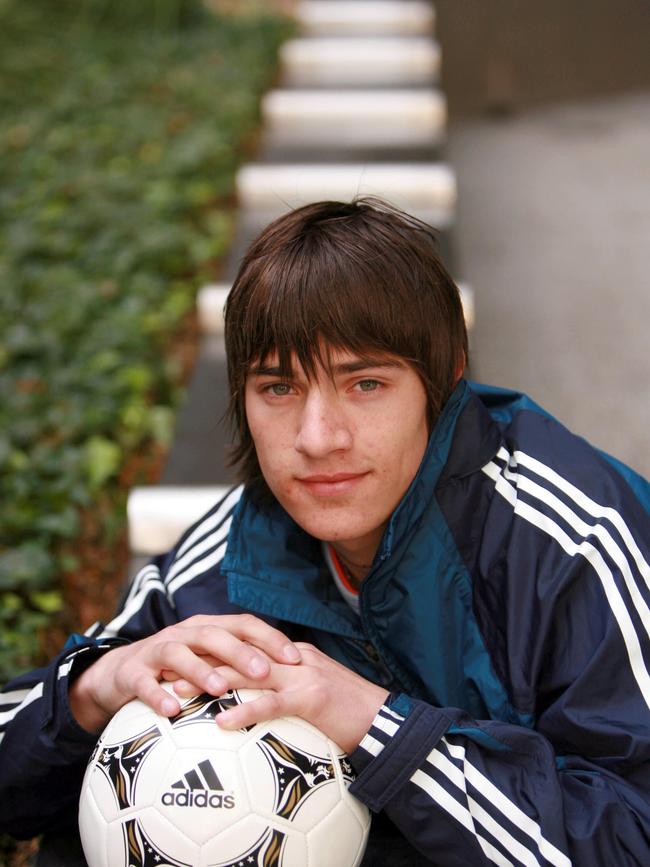 Teenage James Troisi during an off-season break in Adelaide.