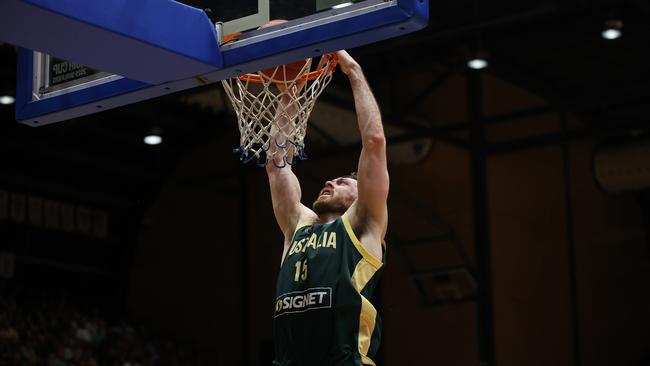 The Boomers fell behind by double digits twice, but were held together by Nick Kay, on the back of a 21 point, 12-rebound double-double. Picture: Getty Images