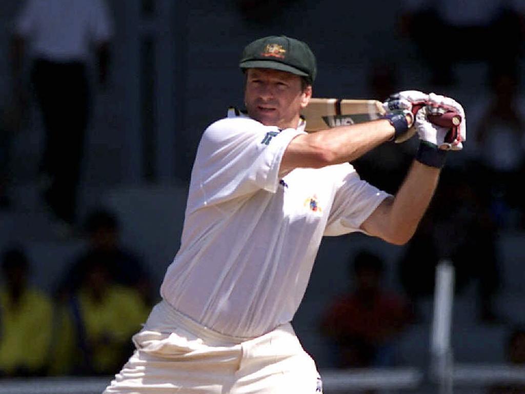 Steve Waugh cuts in Mumbai during Australia’s 2001 tour of India.