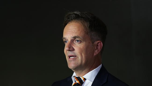 Wests Tigers CEO Justin Pascoe has spoken out over his suspension. Picture: Brett Costello