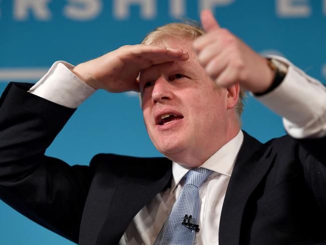 BOURNEMOUTH, ENGLAND - JUNE 27: Conservative leadership candidate Boris Johnson speaks at Bournemouth Pavilion Theatre on June 27, 2019 in Bournemouth, England. Boris Johnson and Jeremy Hunt are the final two MPs left in the contest to replace Theresa May as leader of the Conservative Party. The winner will be announced on July 23rd 2019 and will also take up the post of Prime Minister of the UK and Northern Ireland. (Photo by Finnbarr Webster/Getty Images)