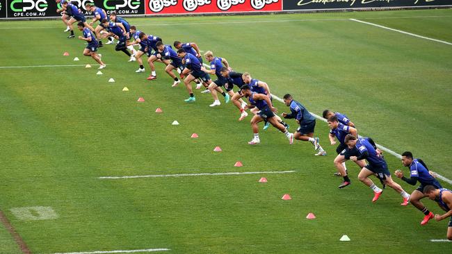 Canterbury Bulldogs players were put through their paces by Georgallis. Picture. Phil Hillyard