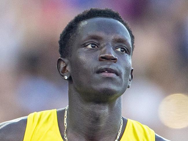 BIRMINGHAM, ENGLAND - AUGUST 7: Peter Bol of Australia before the start of the Men's 800m Final during the Athletics competition at Alexander Stadium during the Birmingham 2022 Commonwealth Games on August 7, 2022, in Birmingham, England. (Photo by Tim Clayton/Corbis via Getty Images)