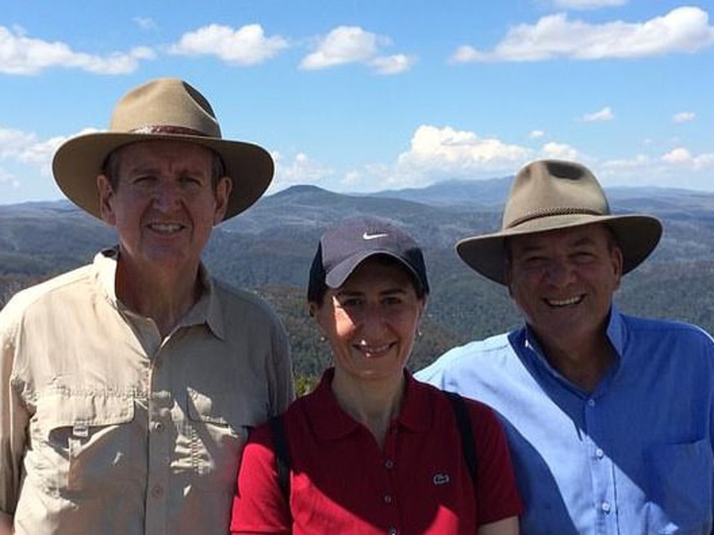 Gladys Berejiklian with Daryl Maguire and Barry O'Farrell. Picture: Twitter