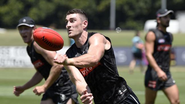 Daniel McStay is enjoying the extra attention of playing at a Melbourne club in his first pre-season with Collingwood. Picture: Andrew Henshaw