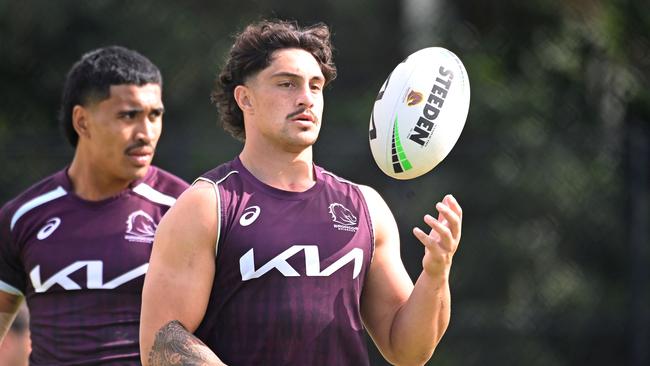 Kotoni StaggsBrisbane Broncos training.Tuesday May 6, 2025. Picture, John Gass