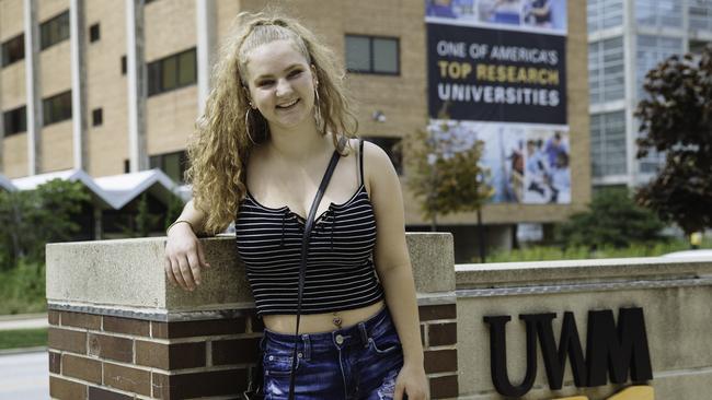 Jessica Rieder, 18, says she will vote for Democrat candidate Joe Biden on November 3. Picture: Angus Mordant for NewsCorp Australia