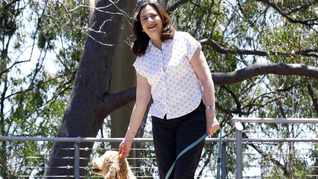 A relaxed Queensland Premier Annastacia Palaszczuk says she has stared down her critics on the COVID bubble. Picture: NCA NewsWire/Tertius Pickard