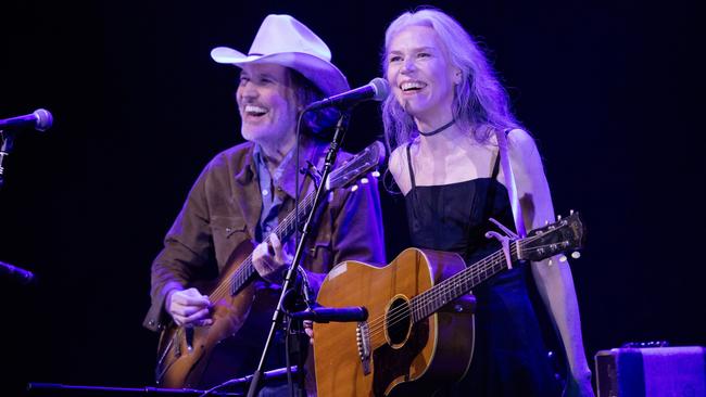 Gillian Welch and Dave Rawlings in concert at Sydney Opera House in January 2025. Picture: Daniel Boud *PLS CREDIT*