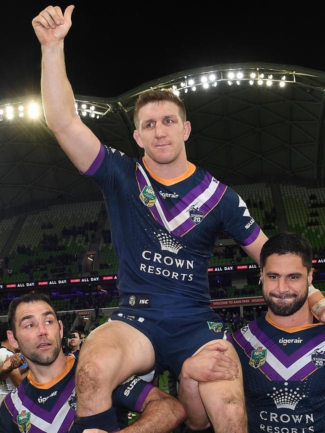 Hoffman finished his career back at the Storm in 2018. Picture: AAP Image/Julian Smith