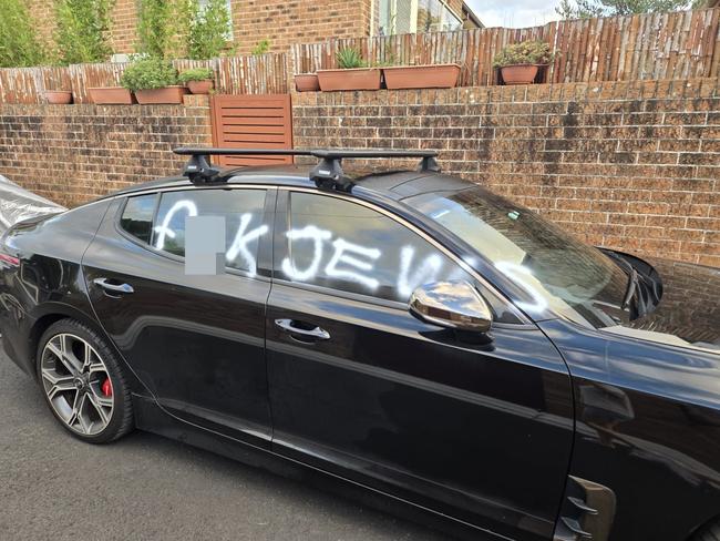 , Anti-semitic graffiti sprayed on See Lane in Kingsford this week. Picture: Supplied.,