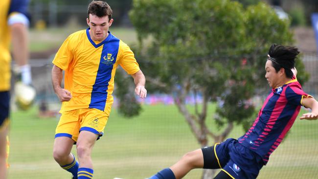 GPS first XI soccer, Brisbane SHS v Toowoomba Grammar. Saturday April 29, 2023. Picture, John Gass