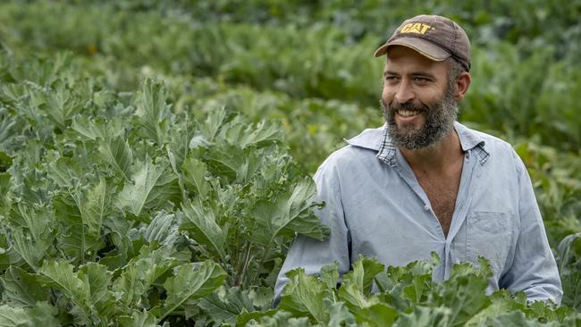 Market gardener Remi Durand grows vegetables on farm in Willowmavin. Picture: Zoe Phillips