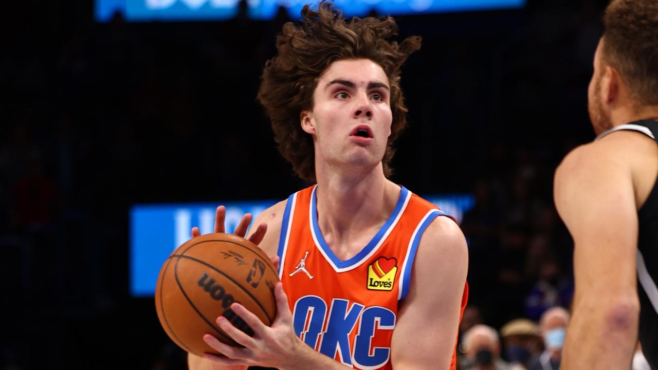 Josh Giddey record another triple-double in OKC’s win over the Knicks. (Photo by Zach Beeker/NBAE via Getty Images)