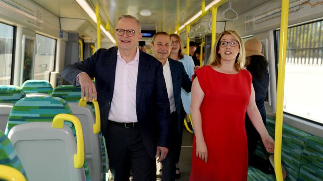 Prime Minister Anthony Albanese with WA Premier Roger Cook and WA Treasurer Rita Saffioti. Picture: Sharon Smith