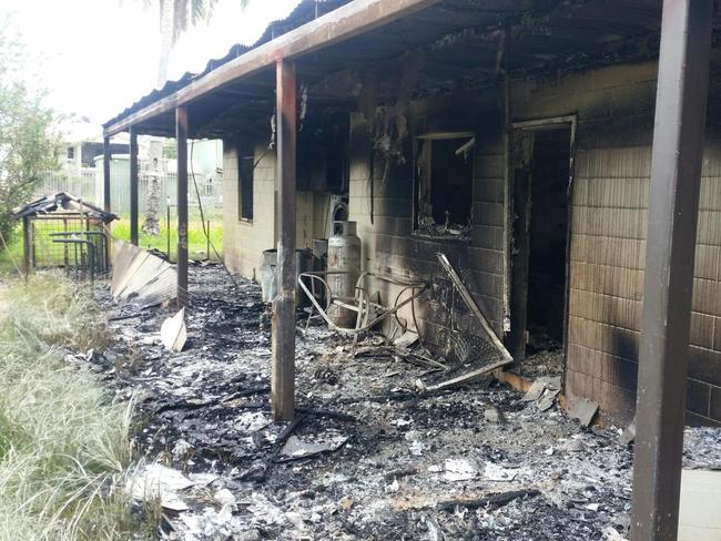 ### NOT TO BE USED WITHIN PERMISSION FROM THE CAIRNS POST ### One of six houses in Aurukun which was destroyed by a rioting mob after a fatal stabbing. Picture: Supplied