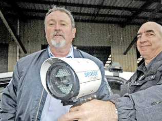 DON’T GET CAUGHT: Byron Bay ranger Mal Hamilton and Lismore ranger Glenn Pease with the new parking camera, which is being deployed in the Lismore CBD. Picture: Doug Eaton