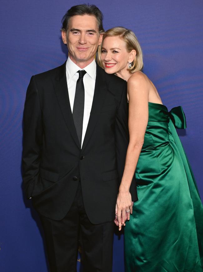 Watts with husband and fellow actor Billy Crudup at the 2024 Emmy Awards, where both were nominated for their work. Picture: Michael Buckner