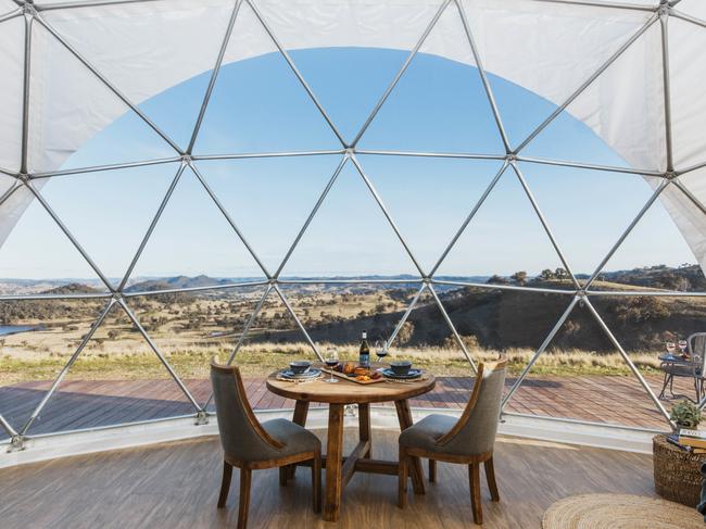 WEEKEND TELEGRAPHS SPECIAL. , PLEASE CONTACT WEEKEND PIC EDITOR JEFF DARMANIN PUBLISHING.     ,  Hideaway Domes in Mudgee is the perfect glamping getaway for couples who are seeking an indulgent, yet environmentally friendly country break that allows you to do as little or as much as you like.