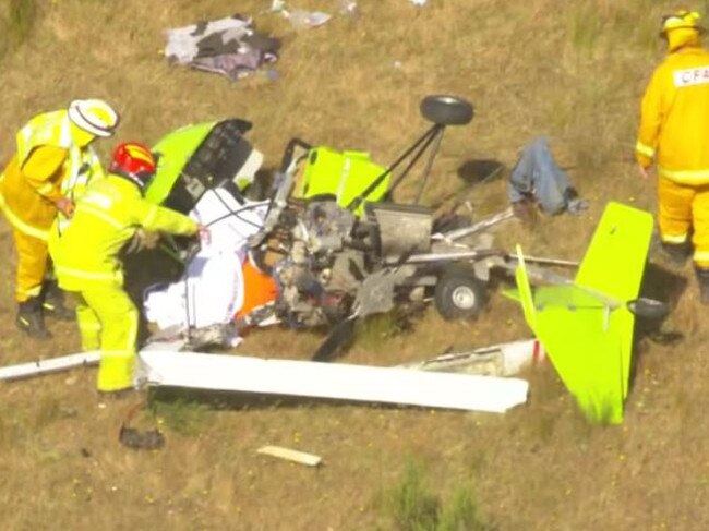A pilot has died and one passenger left injured after a light aircraft crash-landed on a private property in Central Victoria.  It’s understood the pair were travelling in a gyro chopper through Goulburn Weir before encountering trouble, crashing just after 8am on Sunday. Picture: ABC News