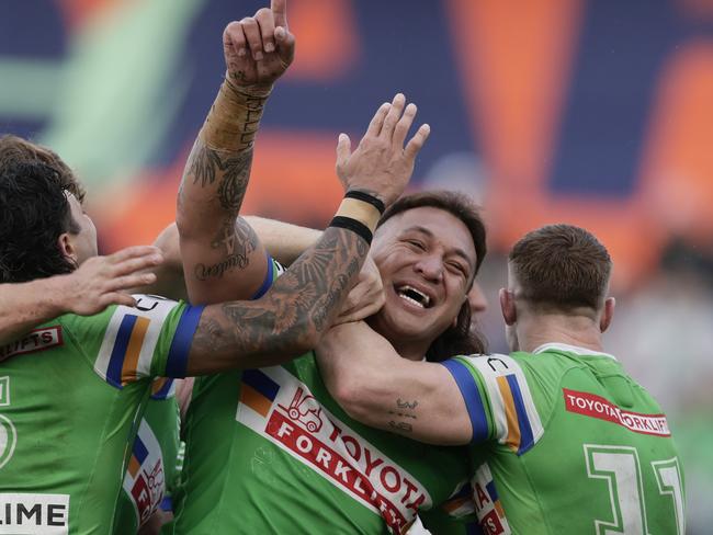 NRL 2025 RD14 Canberra Raiders v South Sydney Rabbitohs - Josh Papalii, Try,Celeb. Picture: NRL Photos