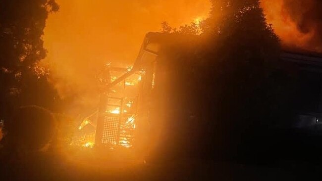 The entire Surf Beach house was burnt to the ground by the blaze. Picture: Facebook.