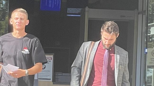 Jamie William Barsby (left) leaves Southport Magistrates Court.