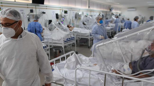 Patients with Covid-19 in ICU in Brazil. Picture: AFP