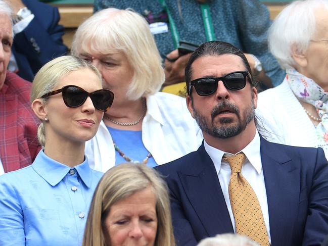 Jordyn Blum and Dave Grohl at Wimbledon just weeks before he confessed to the world about his affair and love child. Picture: Getty Images