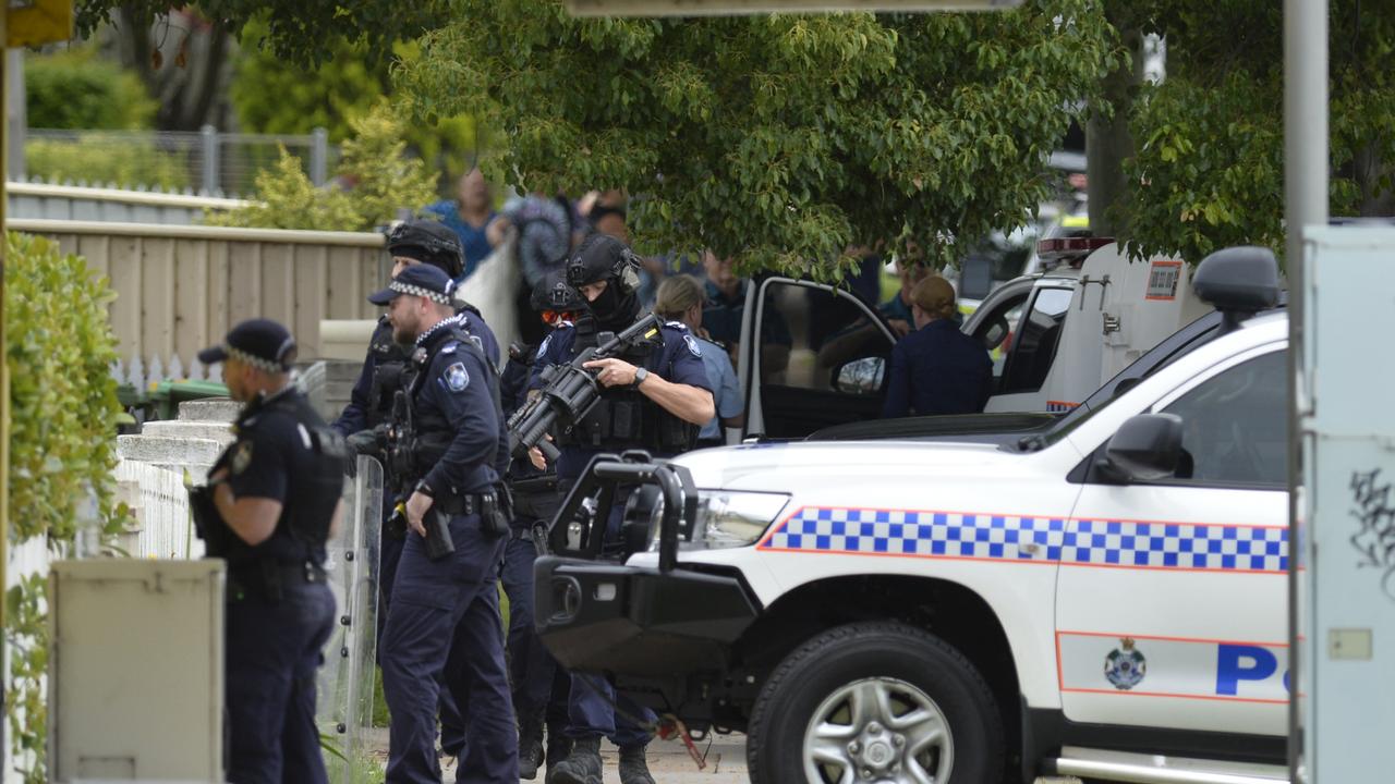 Police at the scene of the Ruthven Street incident.