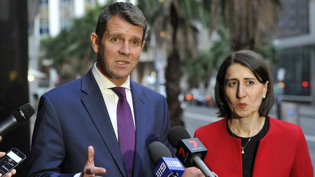 Retiring NSW Premier Mike Baird and likely successor Gladys Berejiklian. Picture: AAP