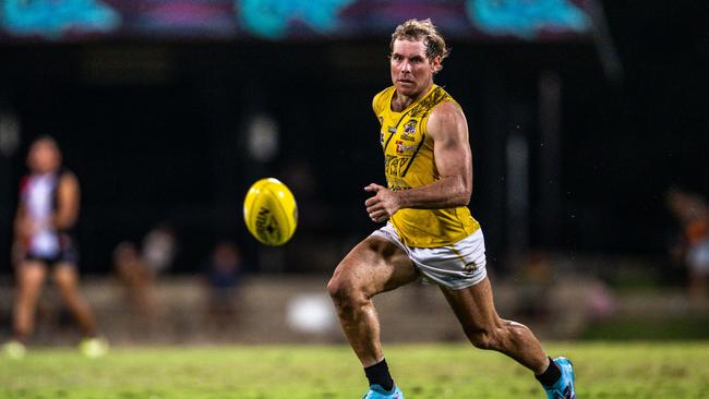 Brodie Filo playing for the Nightcliff Tigers in the 2024-25 NTFL semi-final against Southern Districts. Picture: Patch Clapp / AFLNT Media